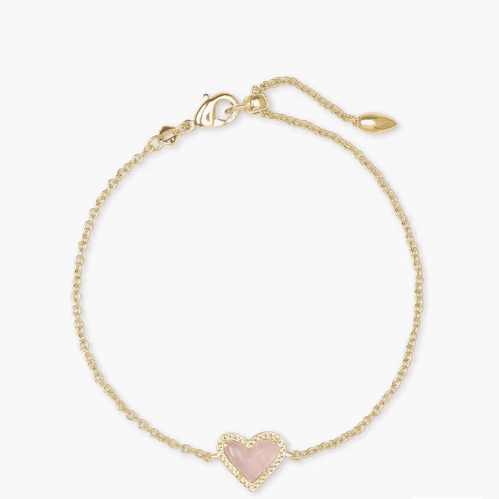 Kendra Scott Gold Bracelet with Light Pink Heart